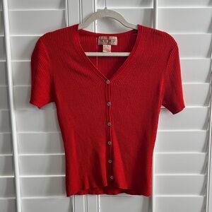 Vintage Kemp Collection silk blend ribbed knit cardigan sweater